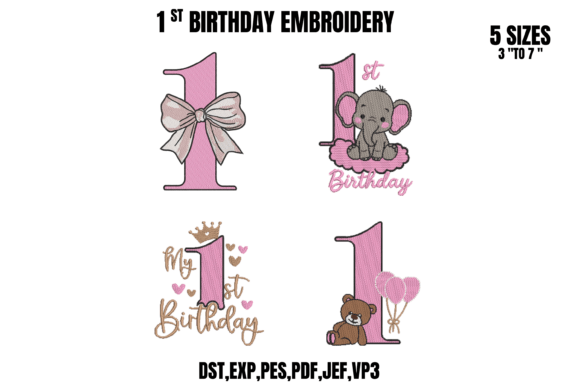 1st Birthday Girl Embroidery Bundle Review for Boutique Sweatshirts