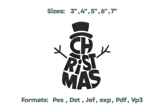 Christmas Word Snowman Embroidery Design Review