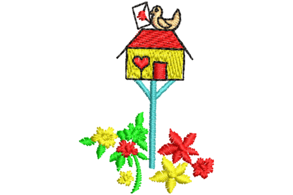 Colorful Decorative Birdhouse Embroidery Review for Seasonal Use