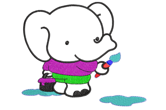 Cute Cartoon Elephant Embroidery Design Review for Craft Fairs