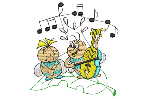 Cute Musical Bugs Embroidery Design Review for Etsy Sellers