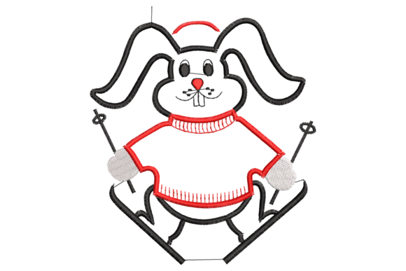 Cute Skating Bunny Embroidery Design Review for Real Projects