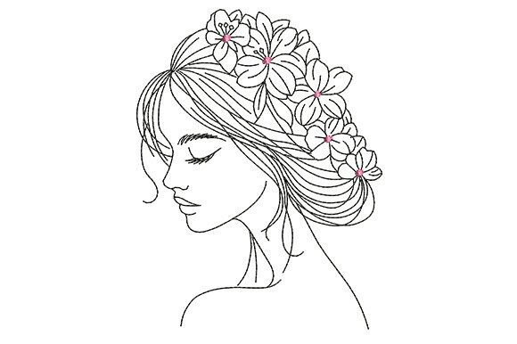 Floral Woman Line Art Embroidery Design Review