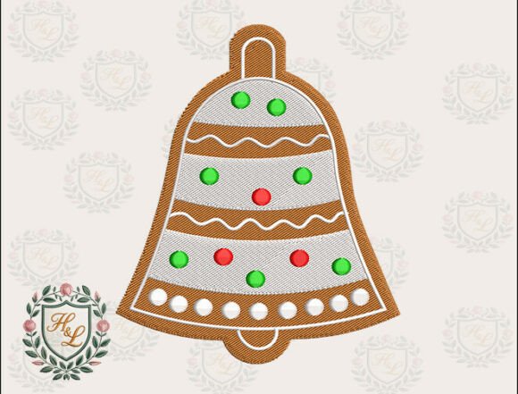 Gingerbread Bell Embroidery Files: A Festive Design for Seasonal Creations