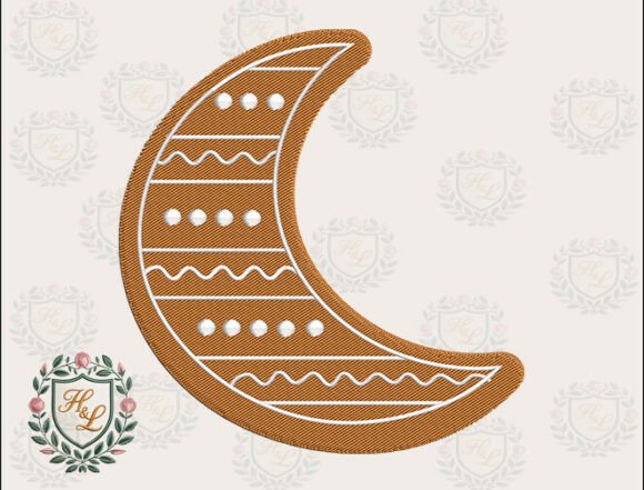 Gingerbread Moon Embroidery Files: A Timeless Design for Handmade Gifts
