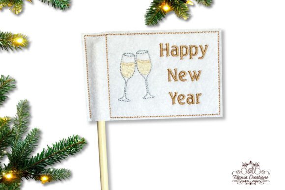 ITH New Year Flag Machine Embroidery: A Festive Design for Seasonal Creations
