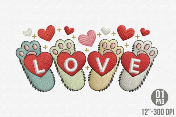 Love Dog Paw Embroidery Design Review for Boutique Sweatshirts