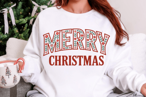 Merry Varsity Floral PNG: A Versatile Embroidery Design for Creative Sellers