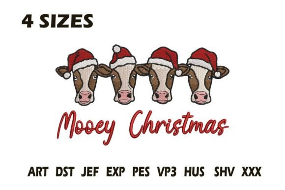 Mooey Christmas Embroidery: A Quirky Holiday Design for Handmade Gifts