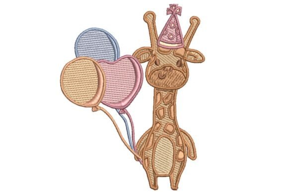 Party Giraffe Embroidery: A Fun Design for Festive Projects