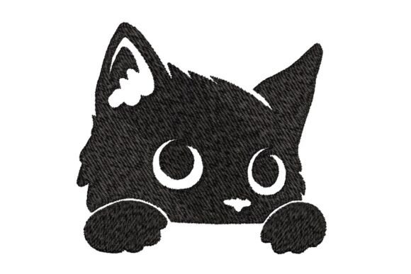 Peeking Black Cat Embroidery Review for Personalized Gift Products