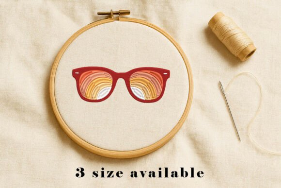 Retro Rainbow Sunglasses Embroidery: A Summer Staple for Crafters