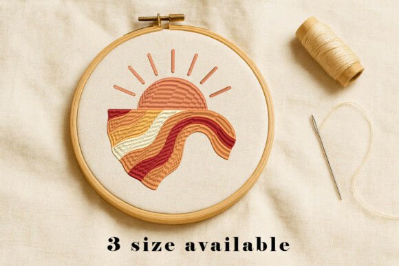 Retro Sunset Wave Embroidery Design: A Vintage-Inspired Review