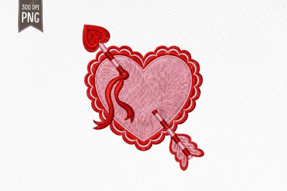 Valentine Embroidery Heart Arrow PNG: A Seller's Perspective